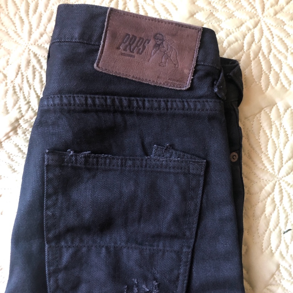 Black new PRPS men’s jeans. Straight leg